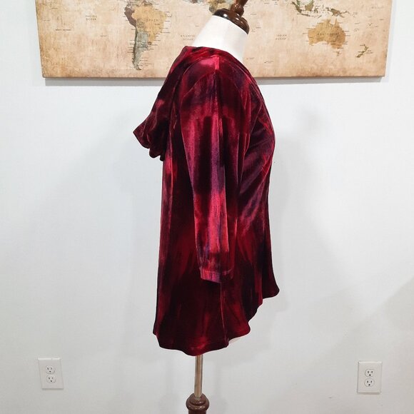 Velour zipper tunic length hoodie - Unity World Wear - Picture 3 of 12